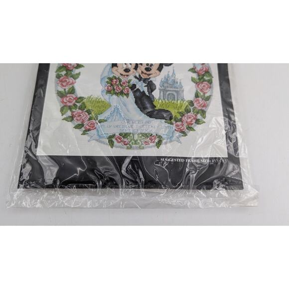 Disney Mickey Minnie Mouse Bride Groom Wedding Cross Stitch Kit New Damaged Pack - Picture 2 of 7